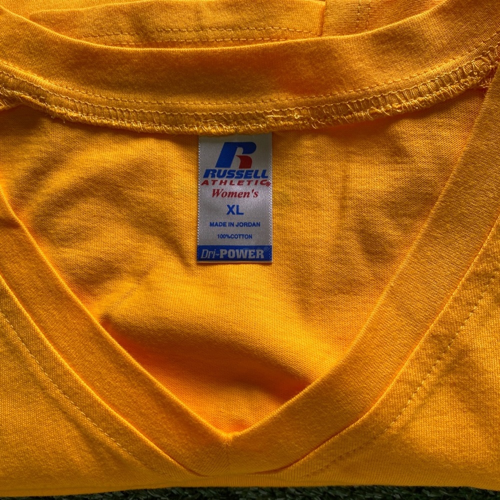 Russell CLEAR OUT Womens Sleeveless V-Neck Sports Top Gold NWT size Large